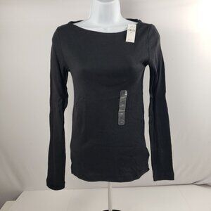 Gap Factory XS Black Long Sleeve Womens T-shirt Top Blouse